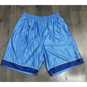 Nike Dazzle Basketball Shorts Baby Blue Shiny Swoosh Long Heavy XL Mens